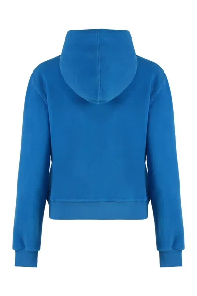 Shop Sporty And Rich Sporty & Rich Hooded Sweatshirt In Blue