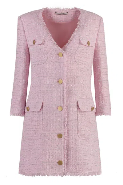 Shop Tagliatore Doreen Blend Cotton Dress In Pink