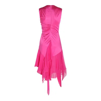 Shop Versace Dresses In Glossy Pink