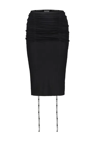 Shop Vetements Gathered Jersey Skirt Clothing In Black
