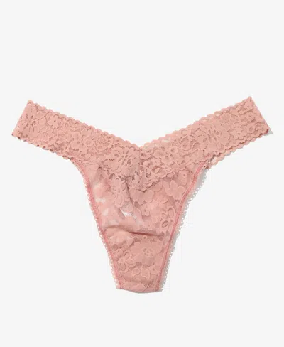 Shop Hanky Panky Women's Daily Lace Original Rise Thong 771101 In Desert Rose