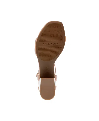 Anne Klein Women's Mia Block Heel Sandals In Nude Smooth