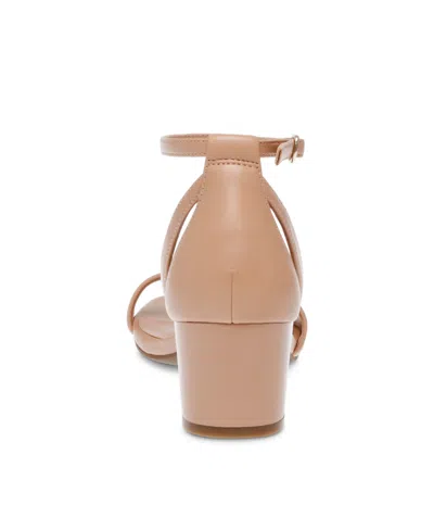Anne Klein Women's Mia Block Heel Sandals In Nude Smooth
