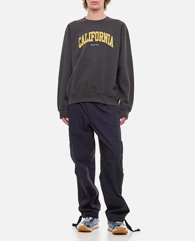Shop Sporty And Rich California Crewneck Sweatshirt In Black