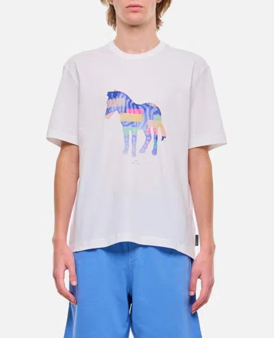 Shop Ps By Paul Smith Cotton Zebra T-shirt In White