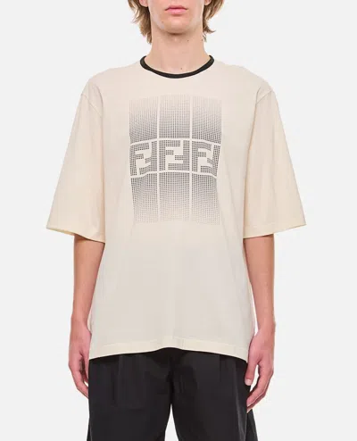 Shop Fendi Shaded Ff Jersey Tshirt In White