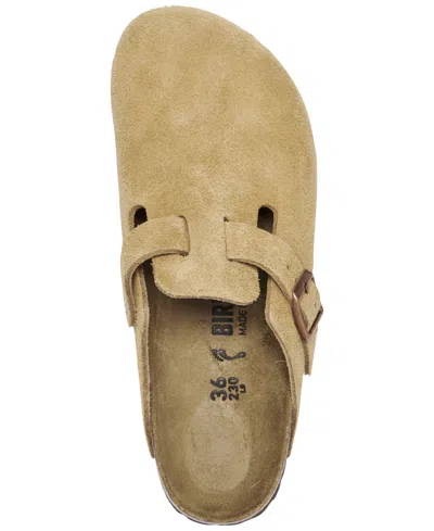 Shop Birkenstock Women's Boston Suede Leather Clogs From Finish Line In Faded Khaki