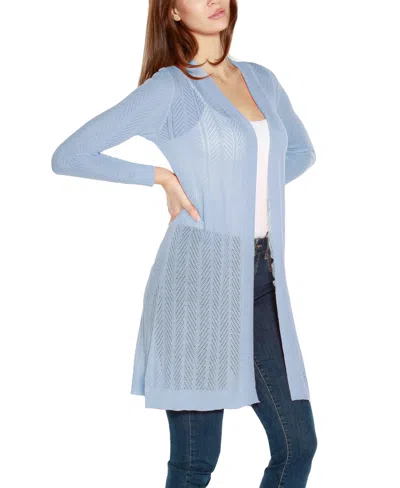 Belldini Women's Lightweight Duster Cardigan Sweater In Black