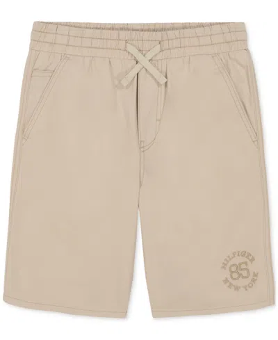 Shop Tommy Hilfiger Little Boys Tommy Embroidered Pull-on Short In Lt Khaki