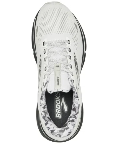 Shop Brooks Women's Ghost 15 Running Sneakers From Finish Line In White,ebony,oysteer
