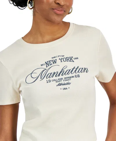 Shop Grayson Threads, The Label Juniors' Manhattan Baby T-shirt In Off White