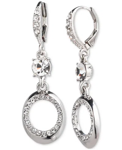 Shop Givenchy Pave & Crystal Double Drop Earrings In Crystal Wh