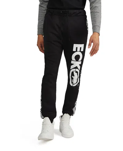 Shop Ecko Unltd Ecko Men's Wrapped Up Tape Fleece Jogger In Bla