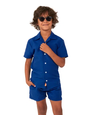 Shop Opposuits Little Boys 2 Pc Summer Shirt And Shorts Set In Navy