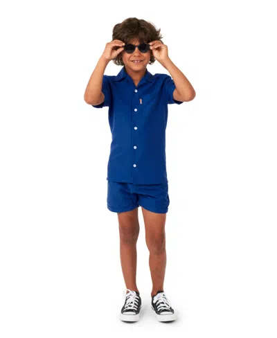 Shop Opposuits Little Boys 2 Pc Summer Shirt And Shorts Set In Navy