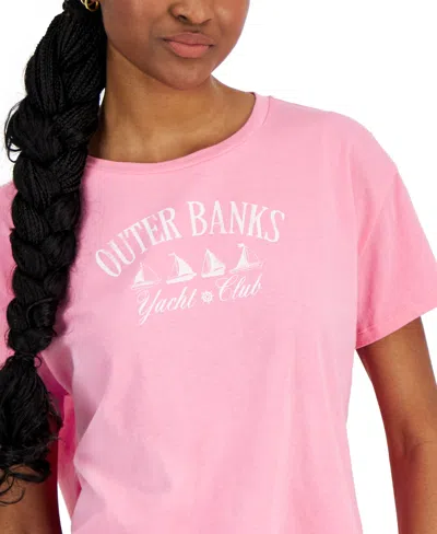 Shop Grayson Threads, The Label Juniors' Outerbanks Short-sleeve T-shirt In Pink