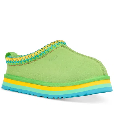 Shop Ugg Kids Tazz Slip-on Tasman Clog Slippers In Green Multi