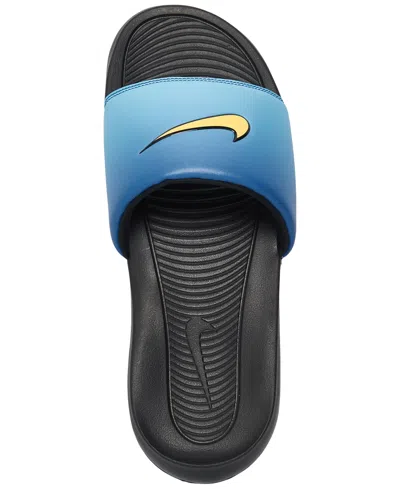 Shop Nike Men's Victori One Fade Print Slide Sandals From Finish Line In Hyper Blue,chamois
