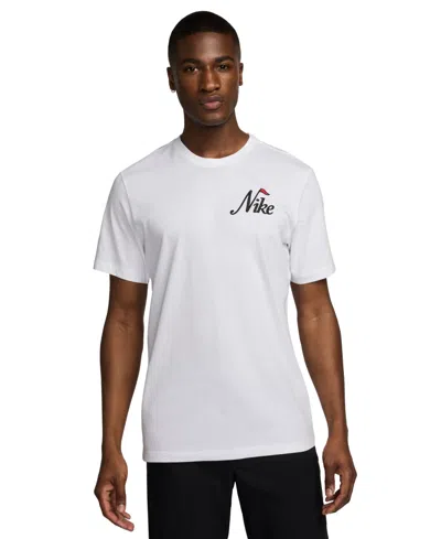 Shop Nike Men's Classic-fit Embroidered Logo Graphic Golf T-shirt In White