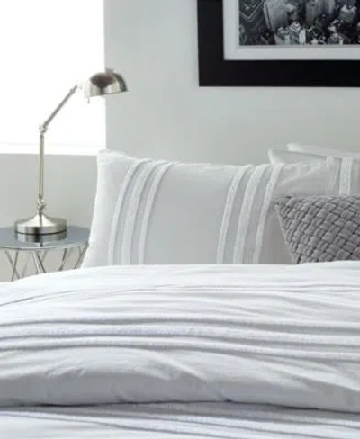 Shop Dkny Chenille Stripe Comforter Sets In White