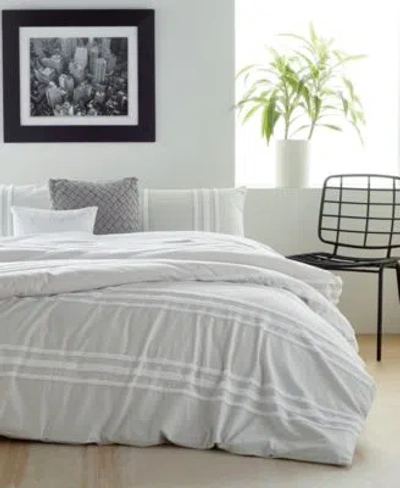 Shop Dkny Chenille Stripe Comforter Sets In White