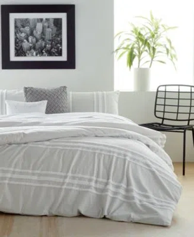 Dkny Chenille Stripe Comforter Sets In White