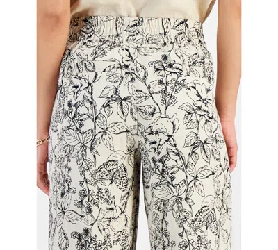Shop Tommy Hilfiger Women's Butterfly High-rise Tie-waist Pants In Natural Mu