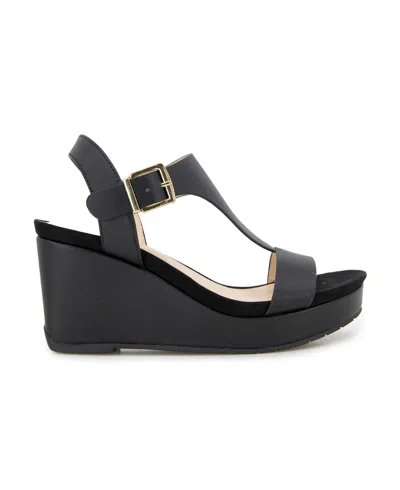 Shop Kenneth Cole Reaction Women's Cami Wedge Sandals In Black