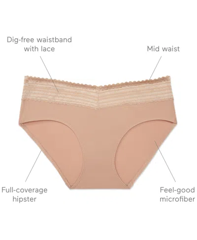 Shop Warner's Warners No Pinching, No Problems Dig-free Comfort Waist With Lace Microfiber Hipster 5609j In Deco Rose