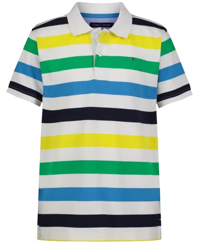 Shop Tommy Hilfiger Big Boys Spectator Cotton Short-sleeve Polo In Fresh Whit