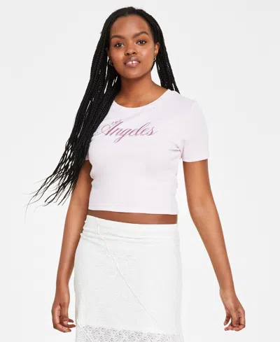 Shop Grayson Threads, The Label Juniors' Embroidered Ribbed Top In Pink