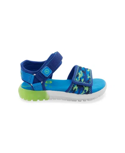 Shop Stride Rite 360 Little Boys Kitt Dual Adjusting Buckle And Strap For A Wider Fit Shoe In Blue