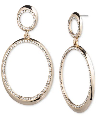 Shop Givenchy Pave Crystal Open Drop Statement Earrings In Light Pink