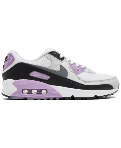 Shop Nike Women's Air Max 90 Casual Sneakers From Finish Line In White,lilac