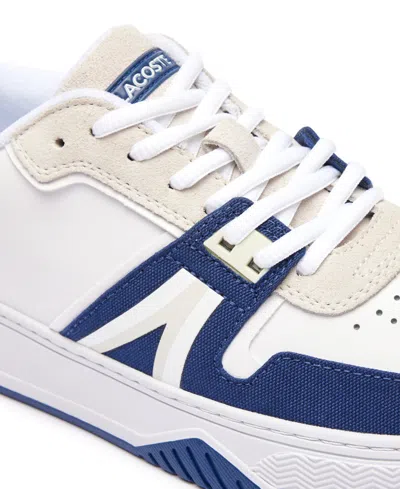 Shop Lacoste Men's L001 Lace-up Sneakers In White,navy