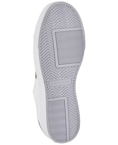 Shop Lacoste Women's Ziane Logo Leather Casual Sneakers From Finish Line In White,gold