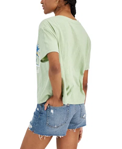 Shop Grayson Threads, The Label Juniors' Sunset Beach Cotton Short-sleeve T-shirt In Green