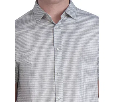 Shop Karl Lagerfeld Men's Solid Woven Shirt In Lt Grey