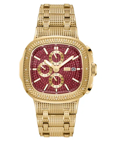 Jbw Heist Gmt Quartz Red Dial Unisex Watch J6380g In Gold