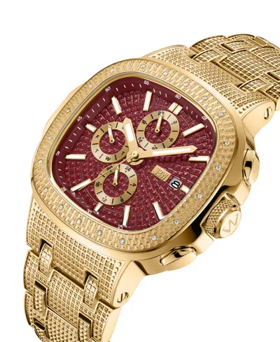 Jbw Heist Gmt Quartz Red Dial Unisex Watch J6380g In Gold