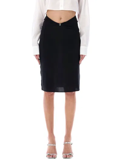 Shop Coperni Triangle Back Midi Skirt In Black