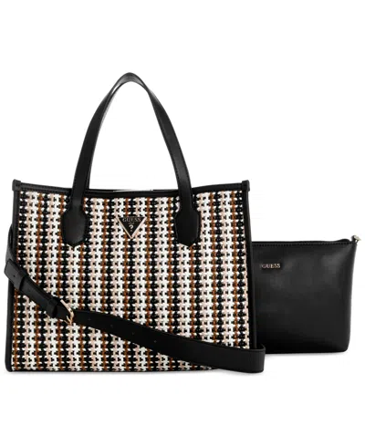 Shop Guess Silvana 2 Compartment Tote In Black Mult