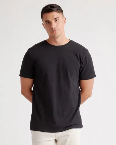 Shop Quince Men's Slub Crewneck T-shirt In Black
