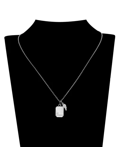 Unwritten Cubic Zirconia Wing "i Am Strong" Pendant Necklace In No Color