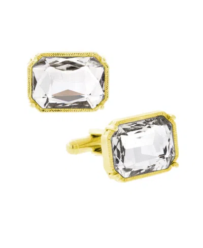 Shop 1928 Jewelry 14k Gold Plated Rectangle Crystal Cufflinks