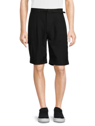 Shop Karl Lagerfeld Men's Solid Stretch Shorts In Black