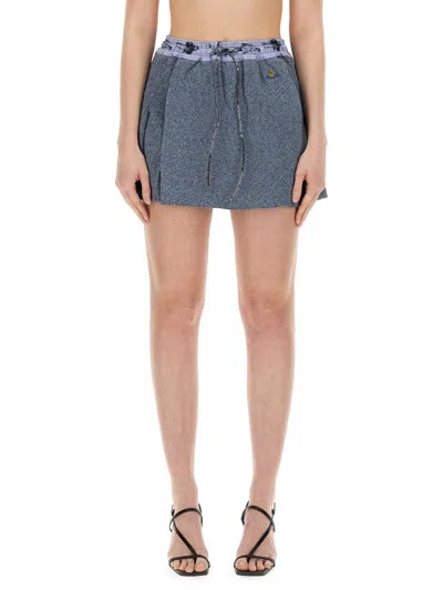Shop Vivienne Westwood Drawstring Mini Skirt In Grey