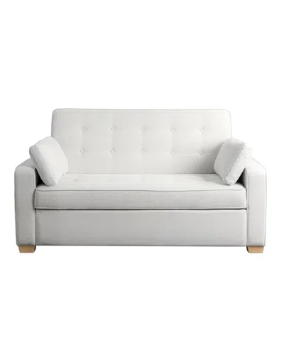 Shop Serta 72.6" W Polyester Augustus Queen Convertible Sofa In Oyster