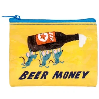 Shop Blue Q Beer Money Coin Purse In Blue