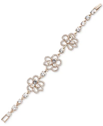 Shop Givenchy Pave & Crystal Flower Flex Bracelet In Light Pink